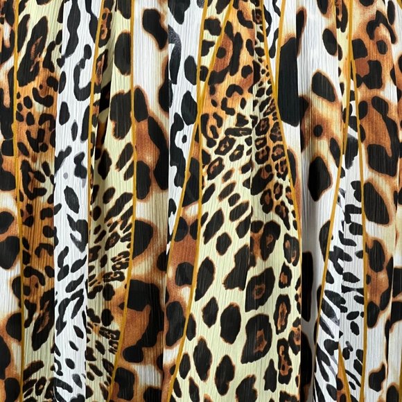 Peter Nygard Animal Leopard Print Button Front Long Skirt Size Small Petite - Picture 6 of 10